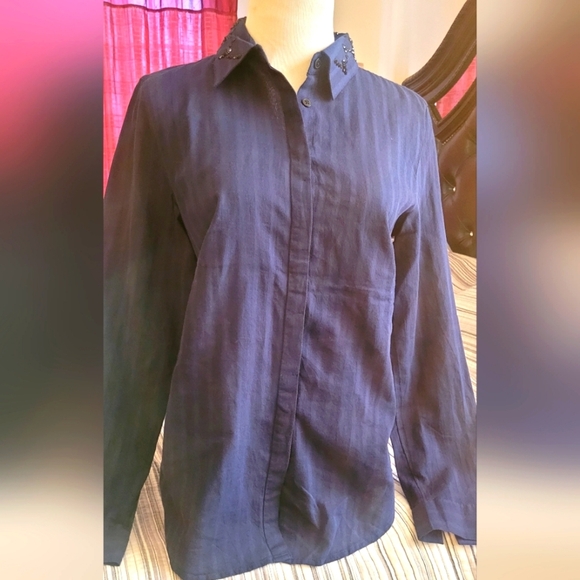 LOFT Navy Softened Shirt - Picture 6 of 8